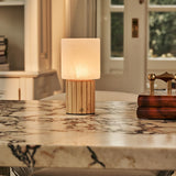 Lampe à poser rechargeable Ingmar bois clair