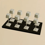 Lot de 8 lampes à poser rechargeables gris ombre Sarphati Mini avec station