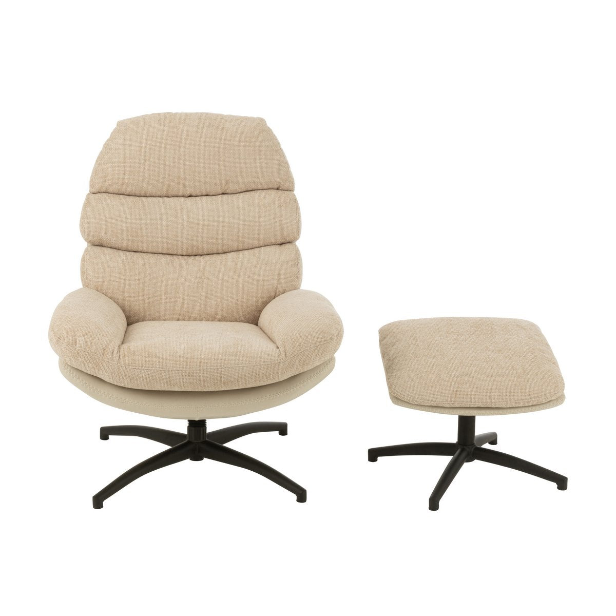 Fauteuil relax J-Line avec repose-pieds assorti, ambiance salon