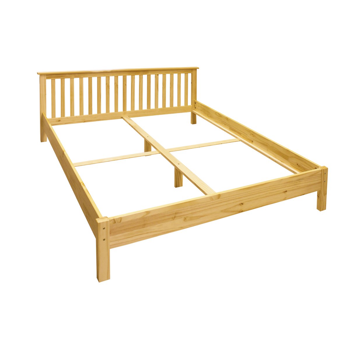 Lit Pari 180x200 cm en bois de pin massif avec design naturel
