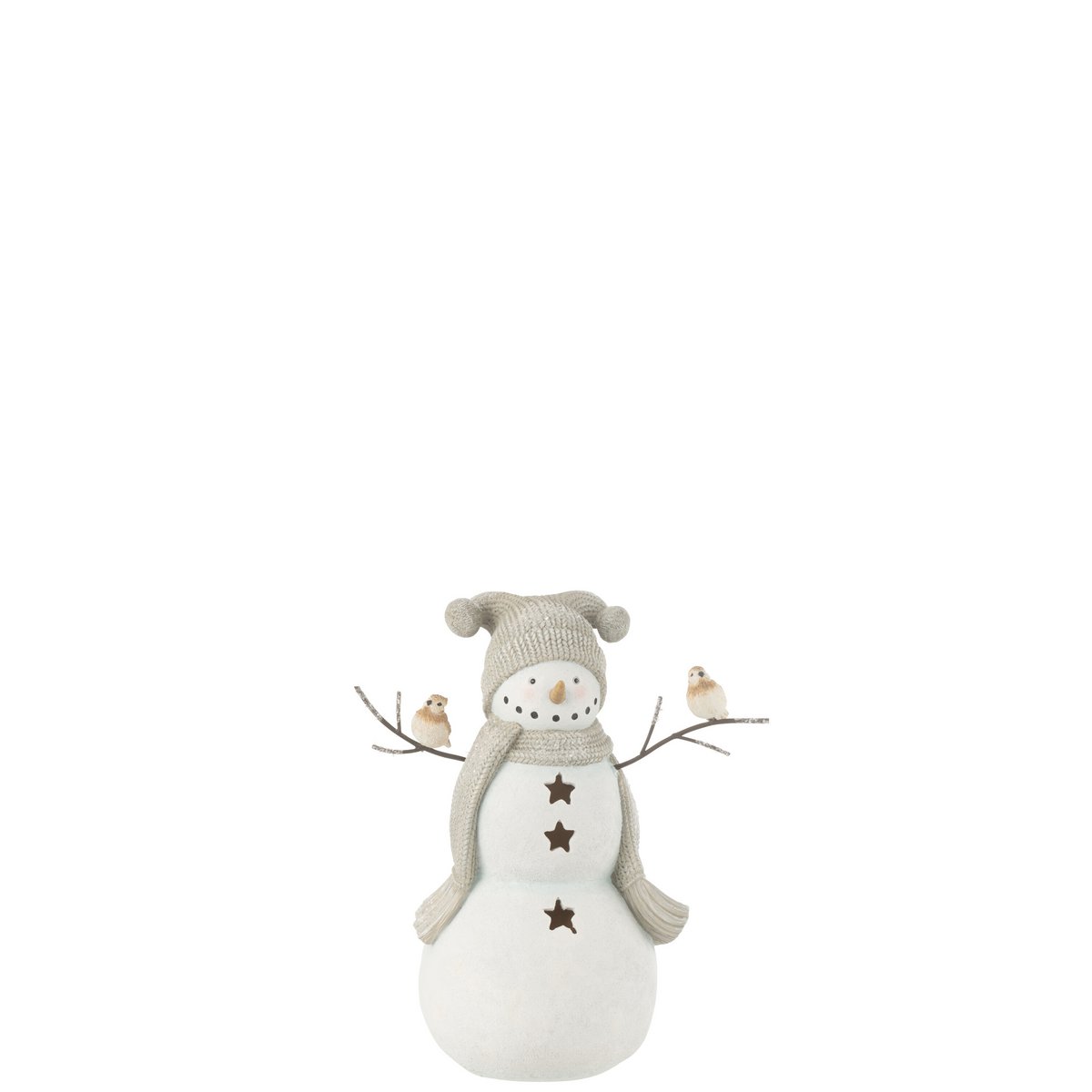 Bonhomme de Neige J-Line en résine, décoration élégante pour Noël