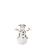 Bonhomme de Neige J-Line en résine, décoration élégante pour Noël