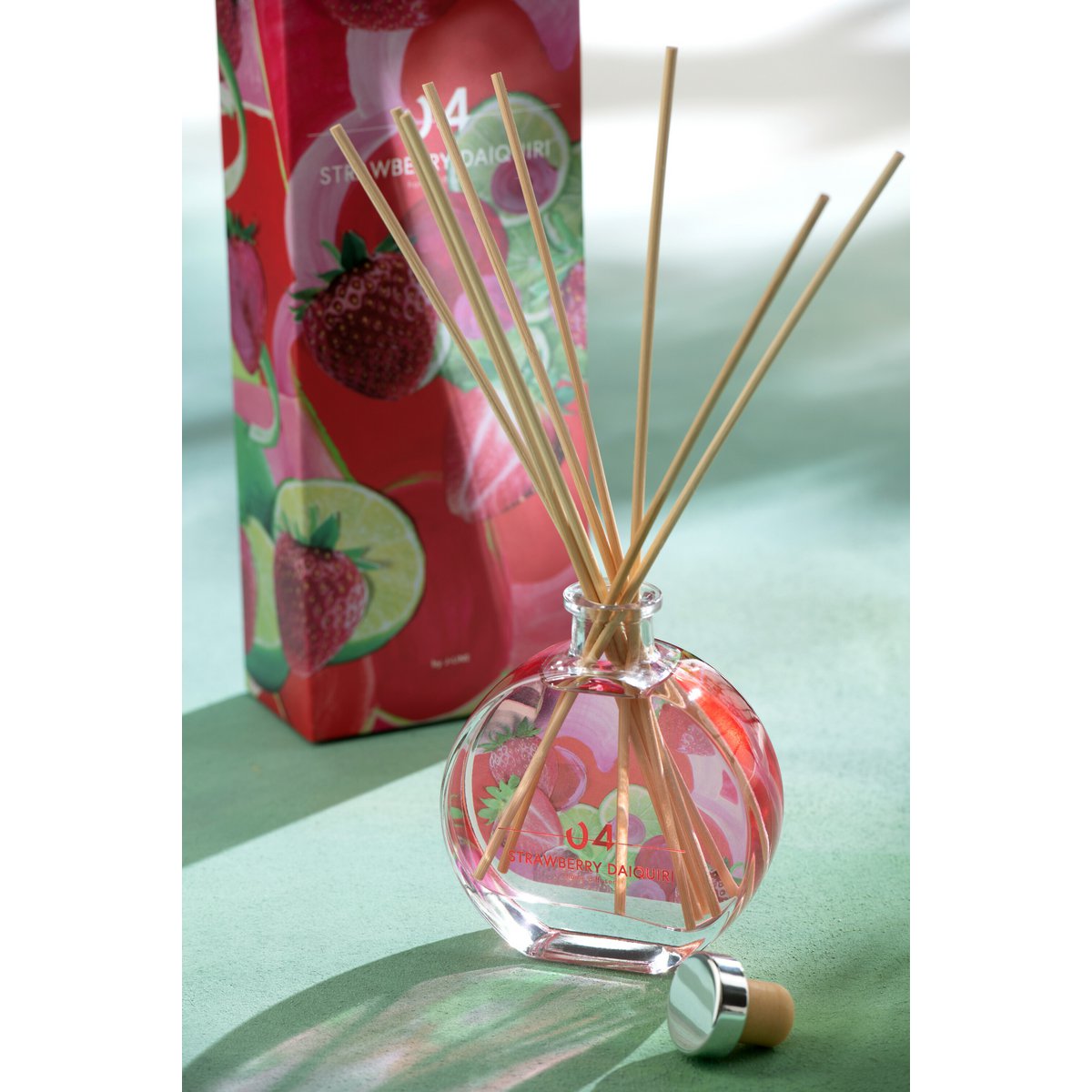 Diffuseur J-Line Strawberry Daiquiri avec bâtons en verre
