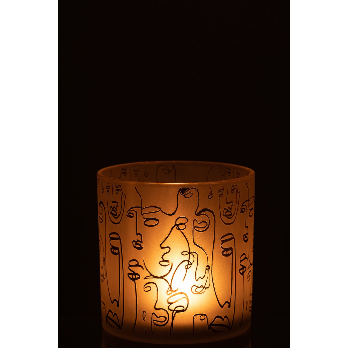 Lanterne J-Line Happy Faces posée sur une table