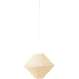 Lampe à suspension J-Line Ufo en raphia blanc, vue de face