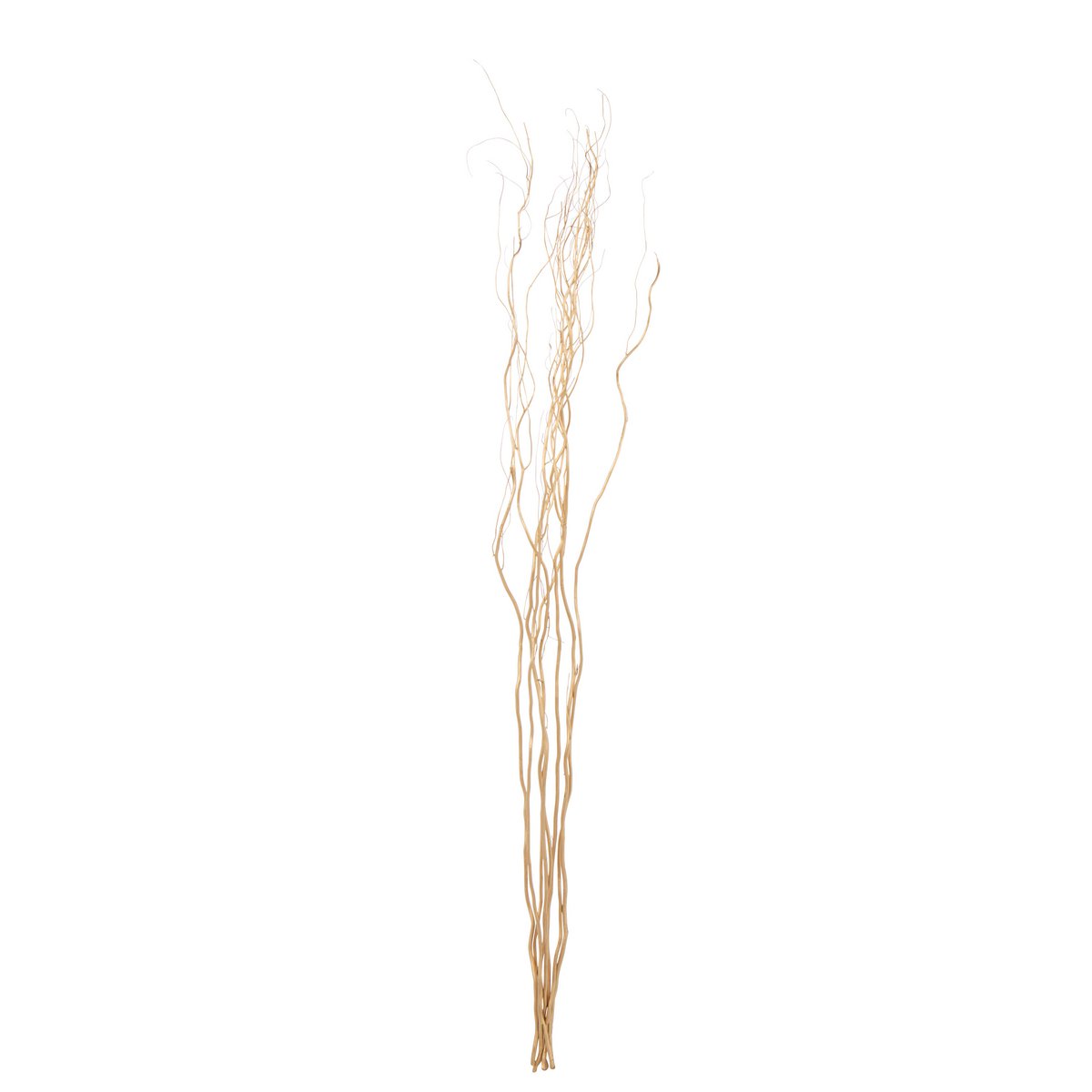 Vue détaillée de la branche décorative J-Line, mettant en valeur la texture du rotin doré.