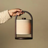 Lampe rechargeable en bois marron foncé River