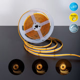 Stripe LED de COB 5 mètres, blanc / transparent, dimmable avec fonction de mémoire