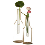 Vase en métal doré et verre, vue latérale