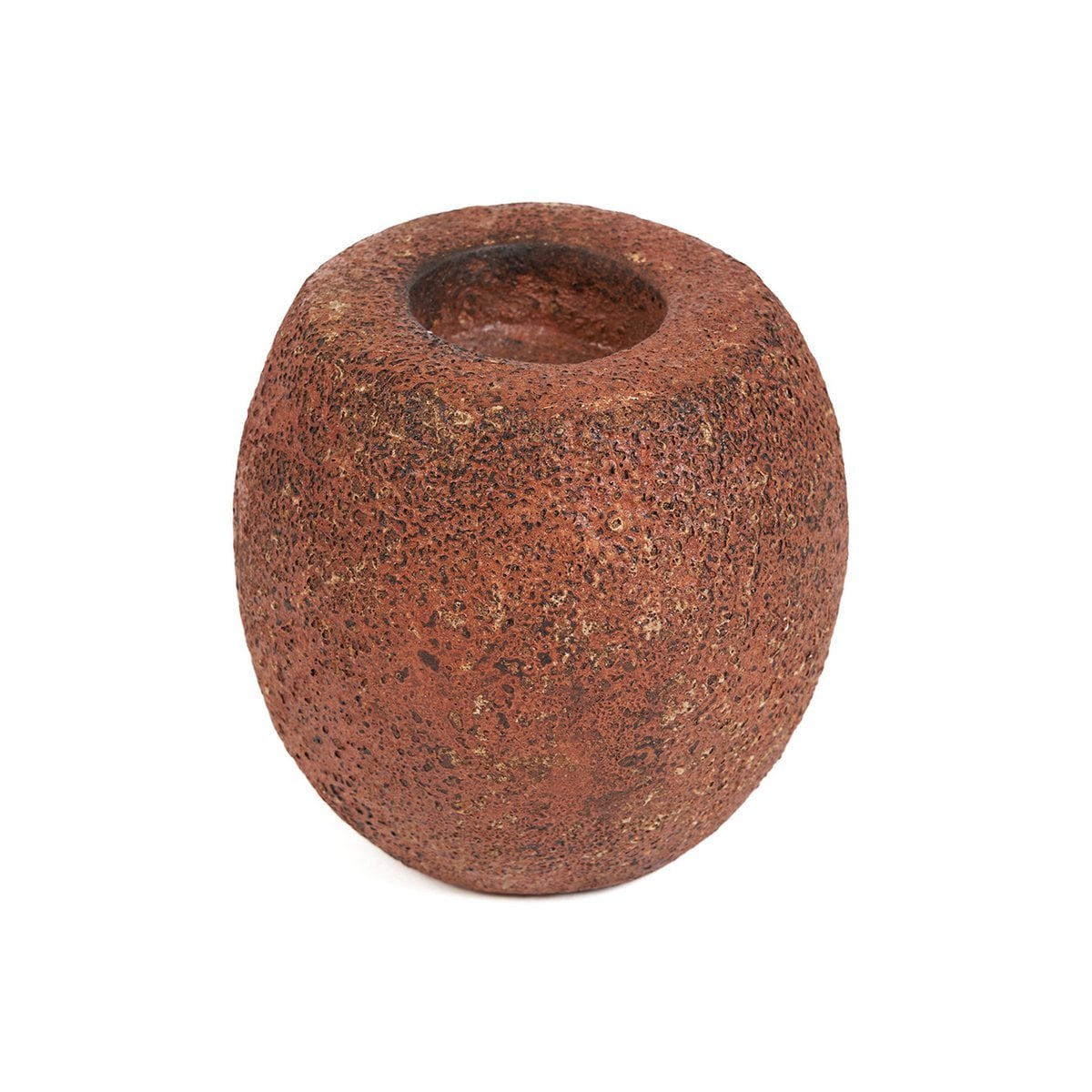 Bougeoir Cavestone en terre cuite avec bords doux et teintes terreuses
