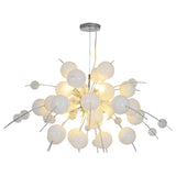 La lampe pendentielle "explosion" blanche, en métal et en verre, versions G9, lampe suspendue pour salle à manger, salon, hall ou bureau, Øca. 98 cm