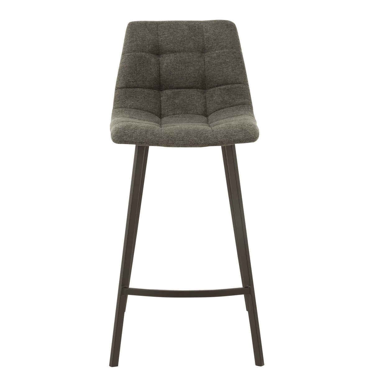 Chaise de bar J-Line Stephane en textile et métal gris foncé, vue de face