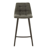 Chaise de bar J-Line Stephane en textile et métal gris foncé, vue de face
