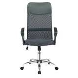 Chaise de bureau grise avec design moderne et ergonomique
