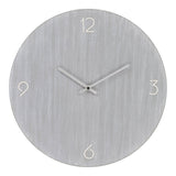 Horloge murale Ravenne en bois gris clair avec cadran argenté