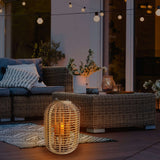Décol Light "Korbinien", y compris une bougie à LED solaire pour le jardin et la terrasse, de Rattan de nature légère, hauteur de lampe solaire 32 cm
