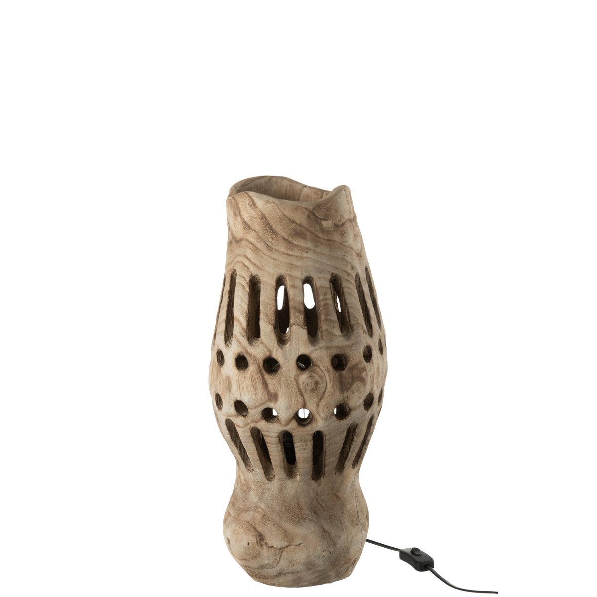 Détail du bois naturel de la lampe J-Line Valerie