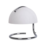 Lampe de table "Burano" blanc, env. 25 cm de haut, Ø 23,5 cm, en métal et en verre noir color en chrome, E27.