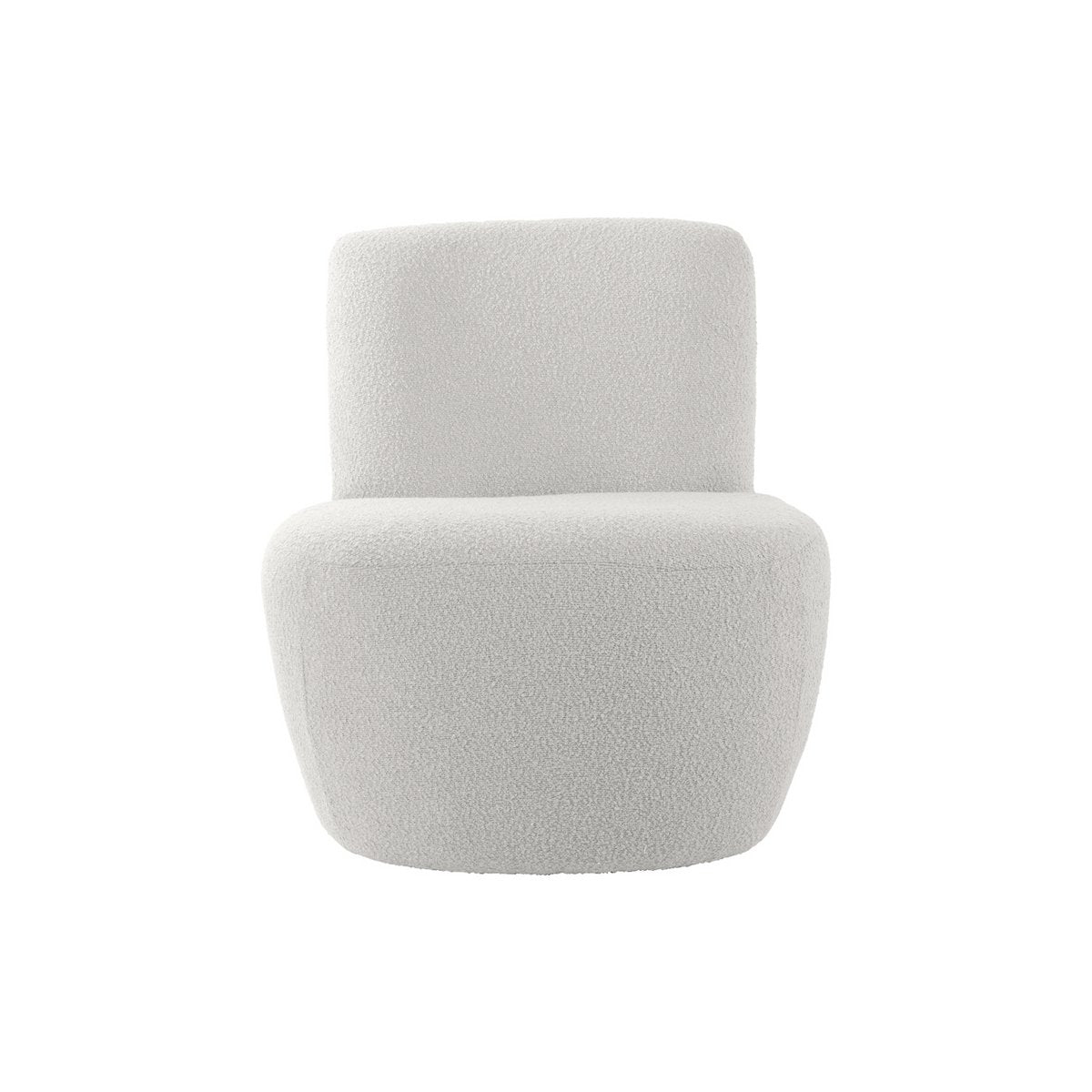 Chaise Ada de Leitmotiv en tissu bouclé blanc, design élégant et moderne.