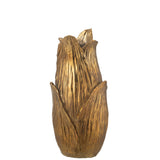 Vase Nebu Pétale Or en céramique dorée, 51,5 cm de hauteur, design élégant