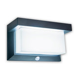 Lampe murale extérieure solaire LED avec détecteur de mouvement, pour l'extérieur, lampe murale - plastique en noir, avec LED intégrée