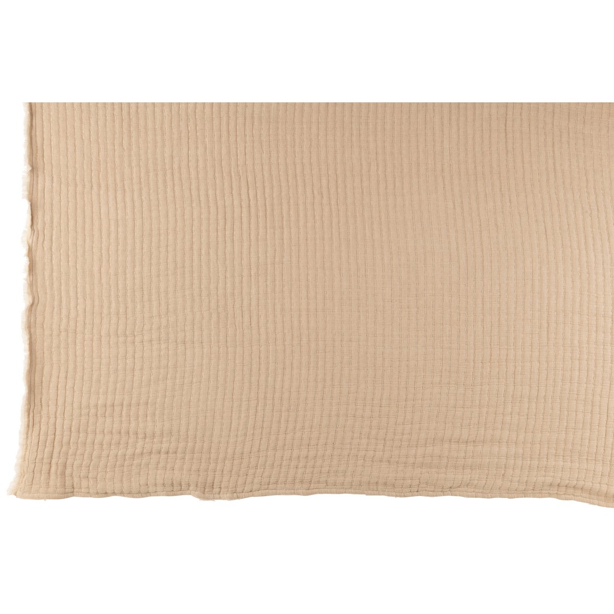Détail des coutures du plaid Teddy Beige - texture douce