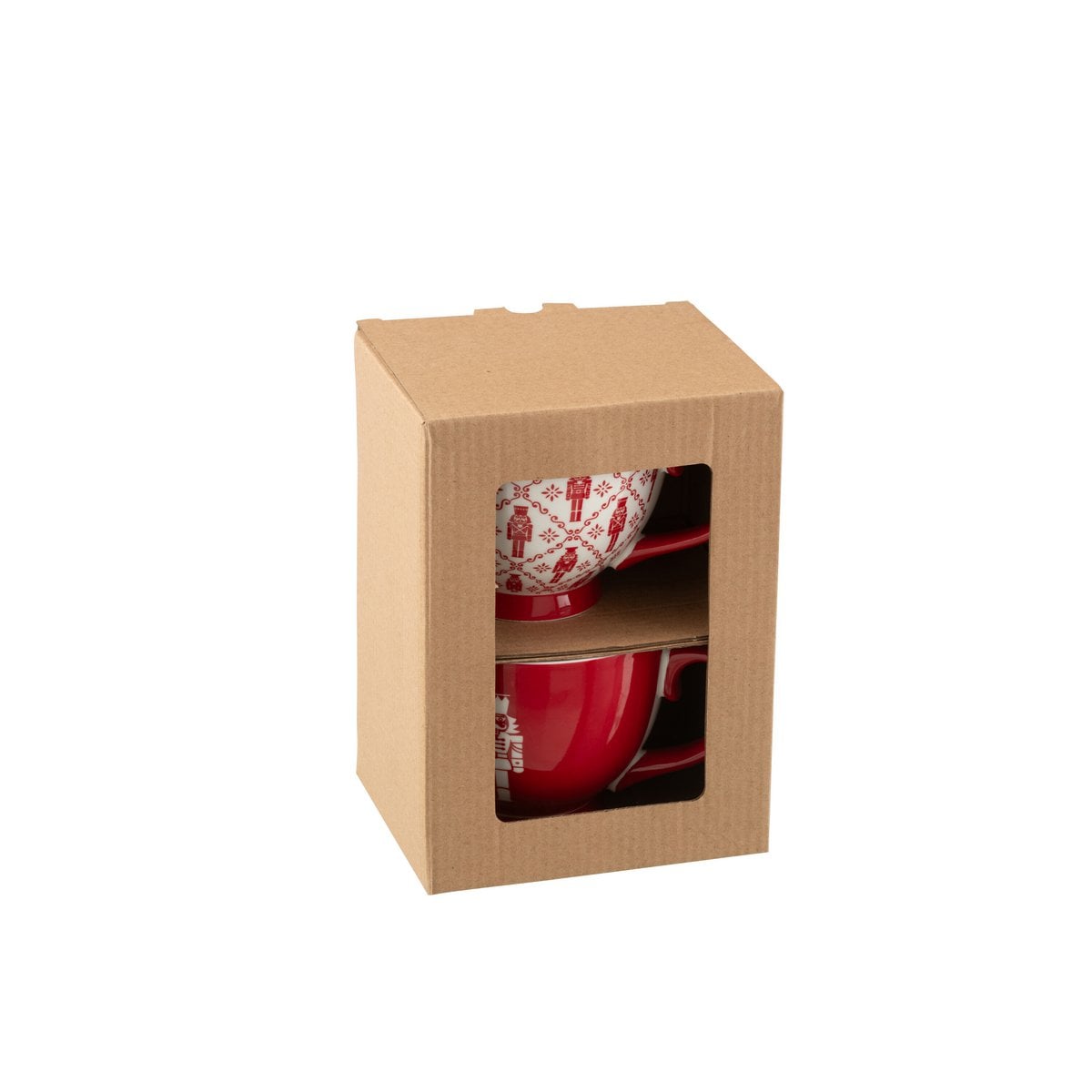 Tasses J-Line Casse-Noisette en céramique rouge - ensemble de 2