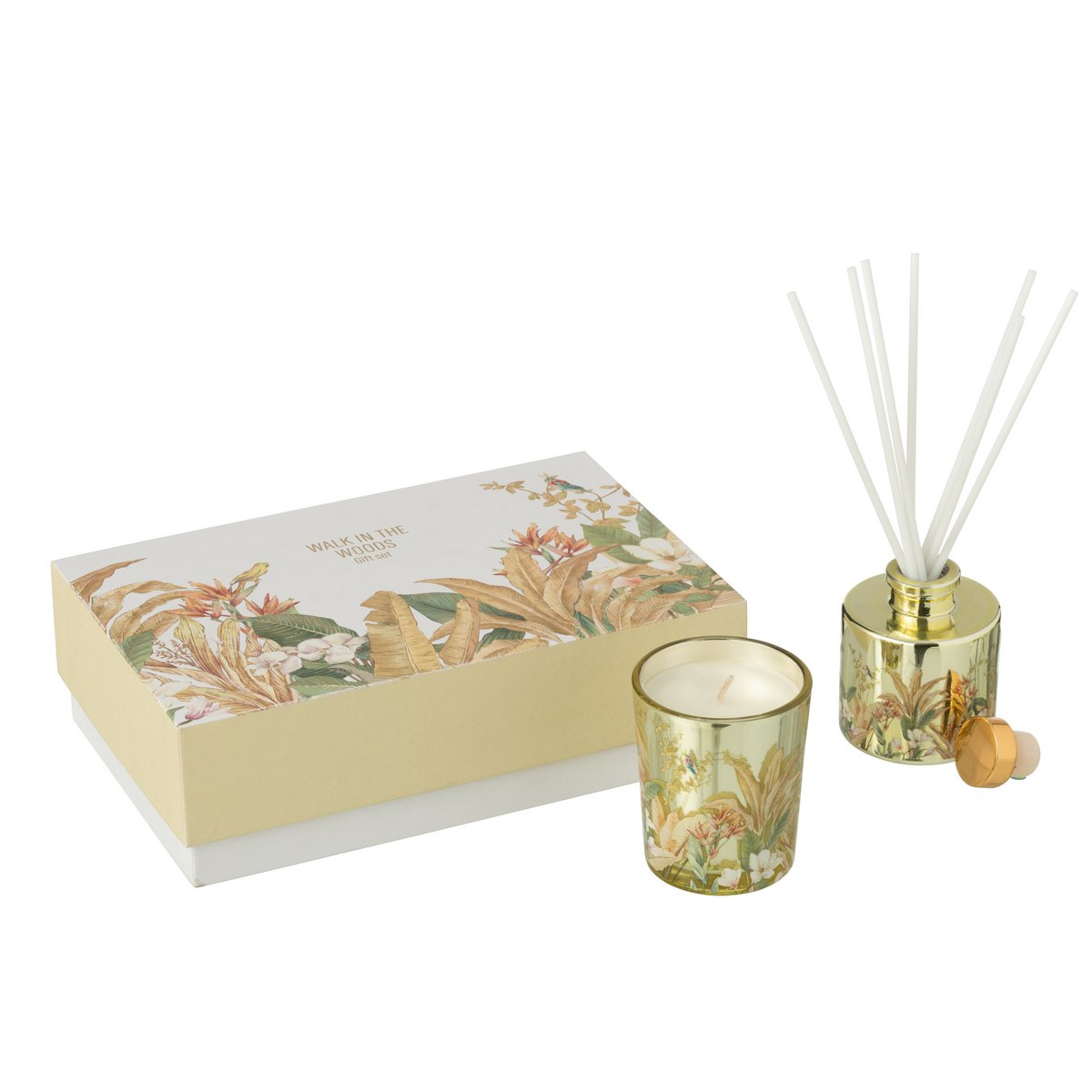 Bougie parfumée J-Line Bergamote Figue sur fond élégant