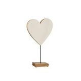 J-Line décoration Coeur sur pied - bois - blanc - grand