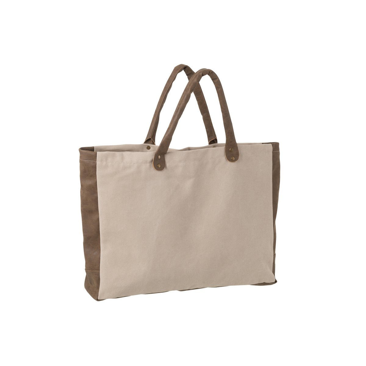 Sac de plage J-Line en coton beige avec anses courtes