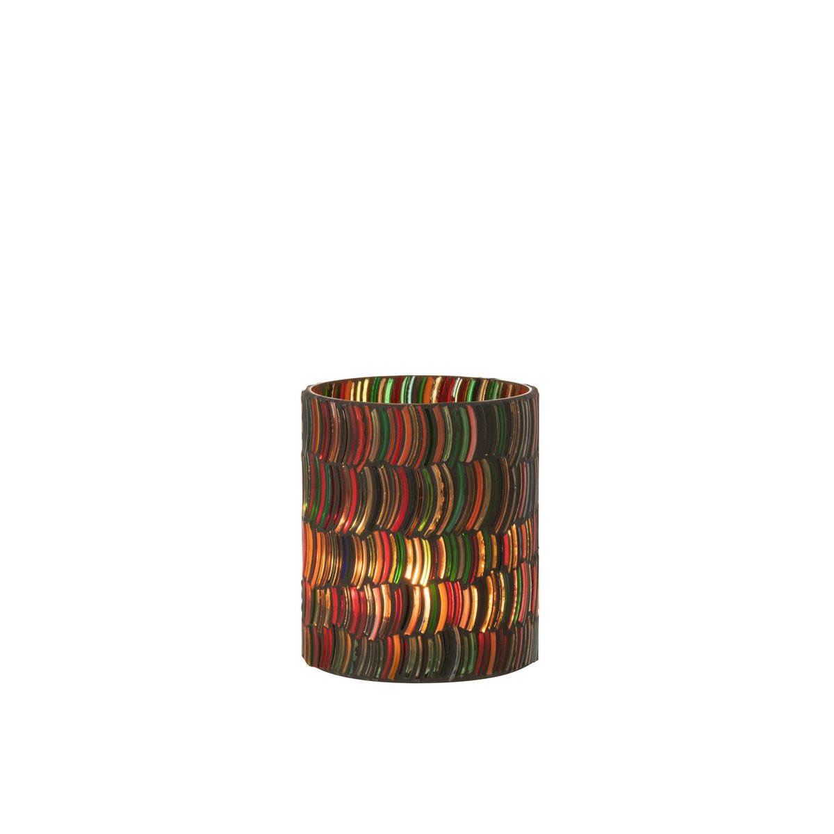 Lanterne J-Line Mosaic Curve en verre multicolore, vue de face