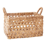 Panier de Rangement Panier d'Étagère Rectangulaire TANGAN Tissé à la Main en Jacinthe d'Eau (2 tailles)