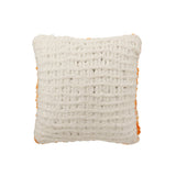 Coussin J-Line tricoté en orange et blanc, vue de face