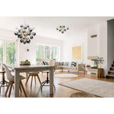 La lampe pendentielle "explosion" chromée en métal et en verre, versions G9, lampe suspendue pour salle à manger, salon, couloir ou bureau, Øca. 65 cm