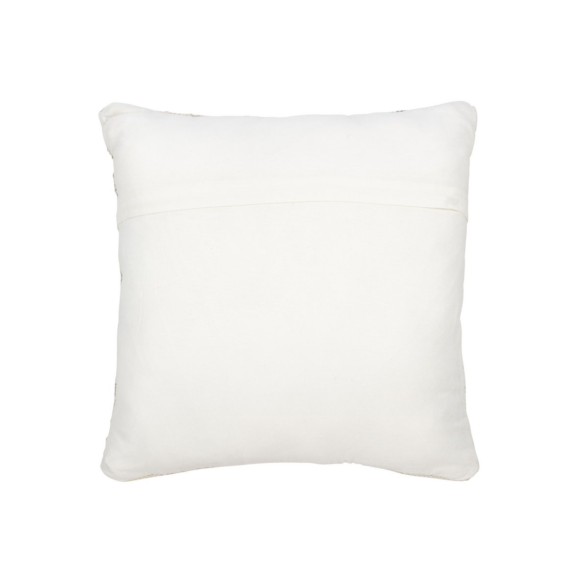 Coussin J-Line Croix Ethnique en laine et coton crème beige, vue avant.