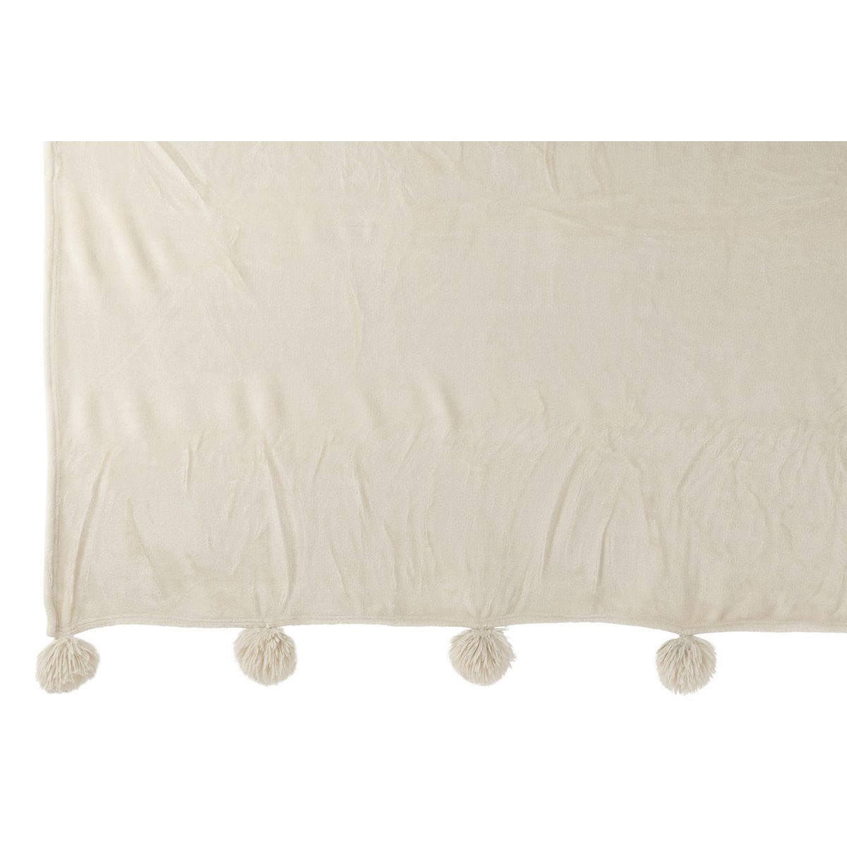 Ambiance cosy avec le plaid Pompon J-Line dans une chambre