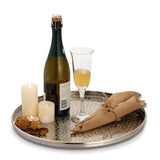 Plateau de service plateau décoratif 12 pièces métal ø 40 cm plateau à bougie rond argent ou or plateau décoratif