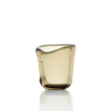 Bougeoir Nocturne en verre charbon, vue de face avec bougie