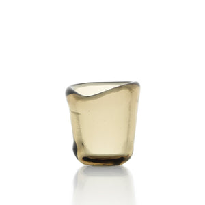 Bougeoir Nocturne en verre charbon, vue de face avec bougie