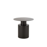 Table d'appoint J-Line ronde en métal noir, vue de face