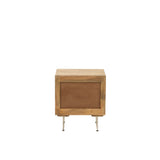 J-Line Table de chevet Rotin Bois de Manguier Naturel