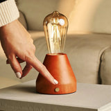 Lampe de table rechargeable marron châtaignier Zavi