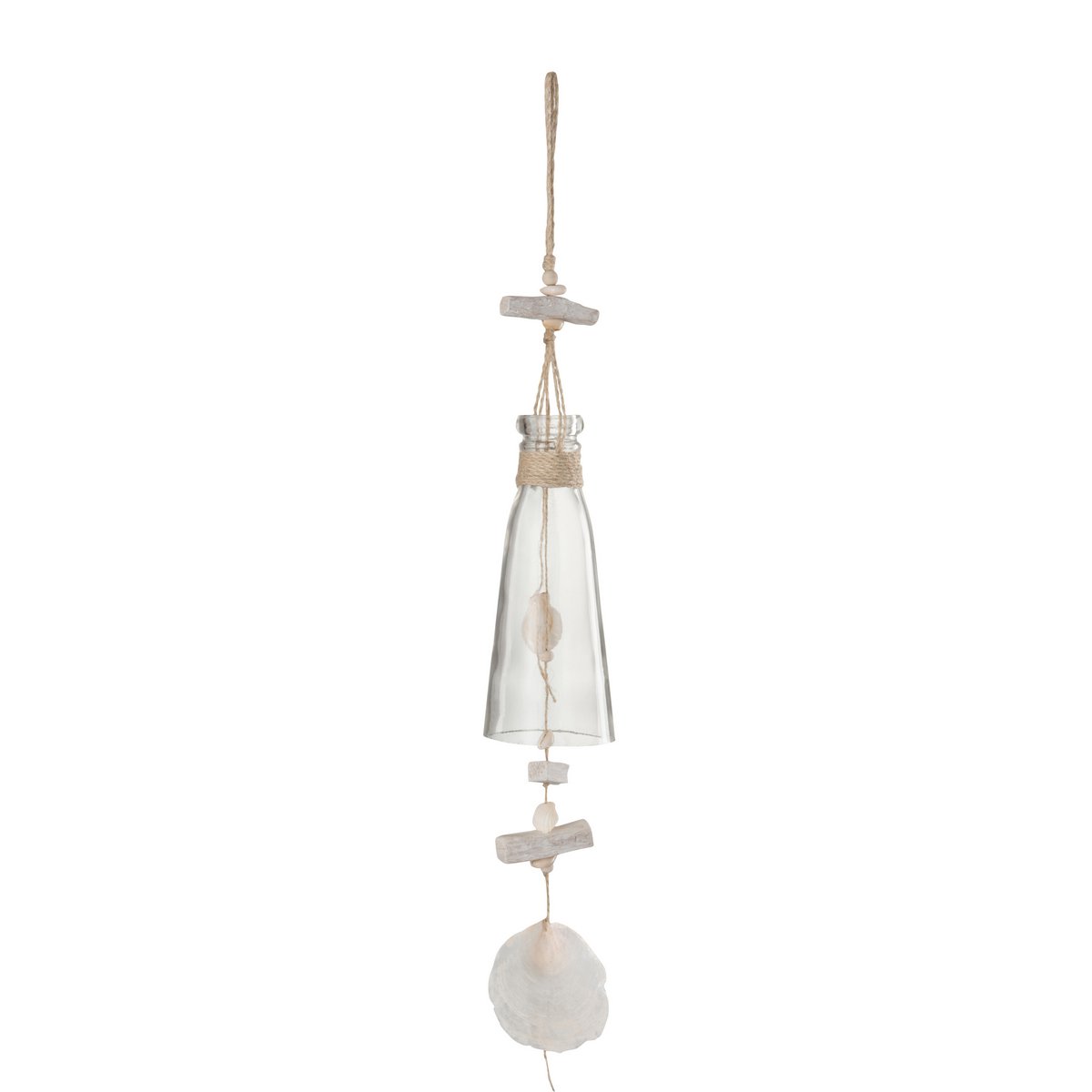 Suspension Bouteille J-Line en verre et bois, design scandinave élégant