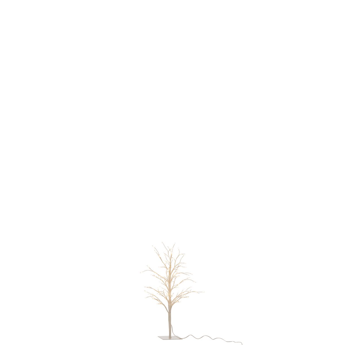 Arbre décoratif J-Line Bare en métal blanc avec lumières LED