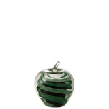 Détail du presse-papier J-Line Apple, verre vert, design raffiné