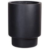 Cache-pot en fiberstone noir Ø50 cm