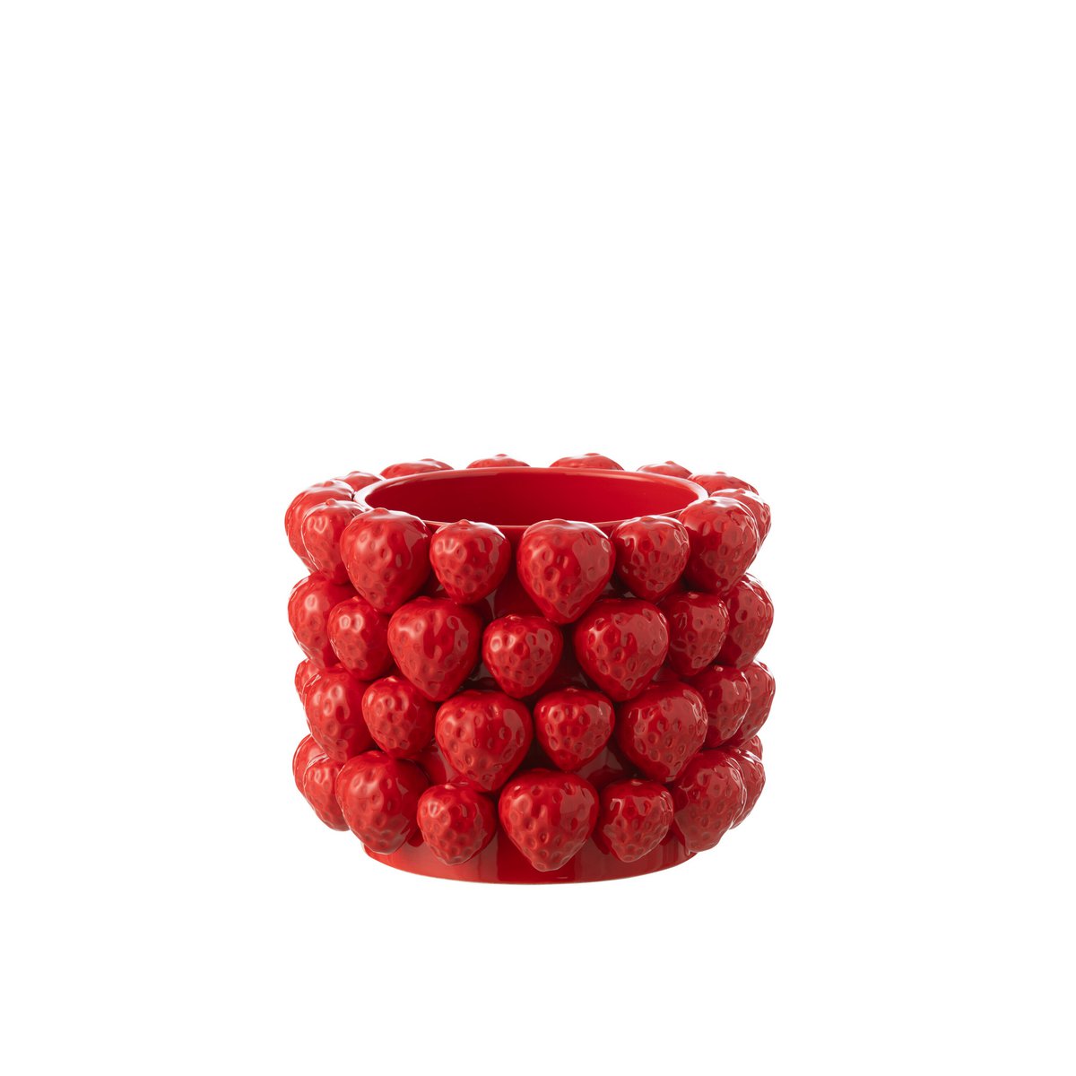 Pot de fleurs J-Line en céramique rouge, grand modèle Ø 25 cm
