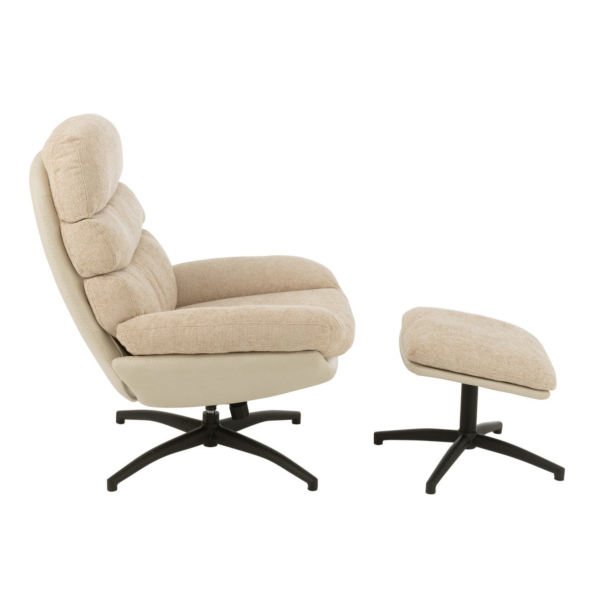 Détail du revêtement beige du fauteuil relax J-Line