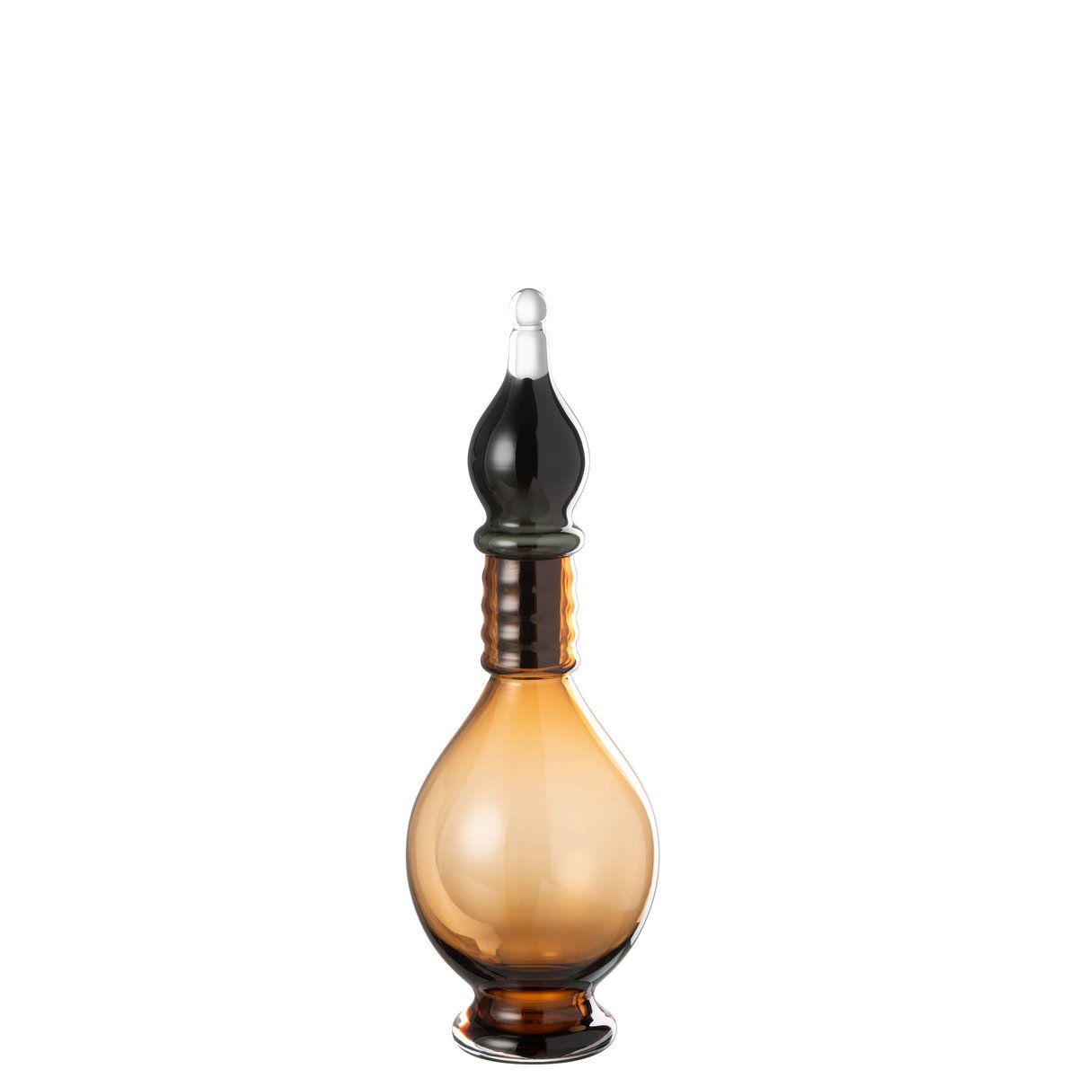 Vase Joey en verre marron, élégant et contemporain, 40 cm de hauteur