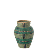 Vase J-Line Cécile Stripes - herbe marine - azur/bleu foncé - Ø 39 cm